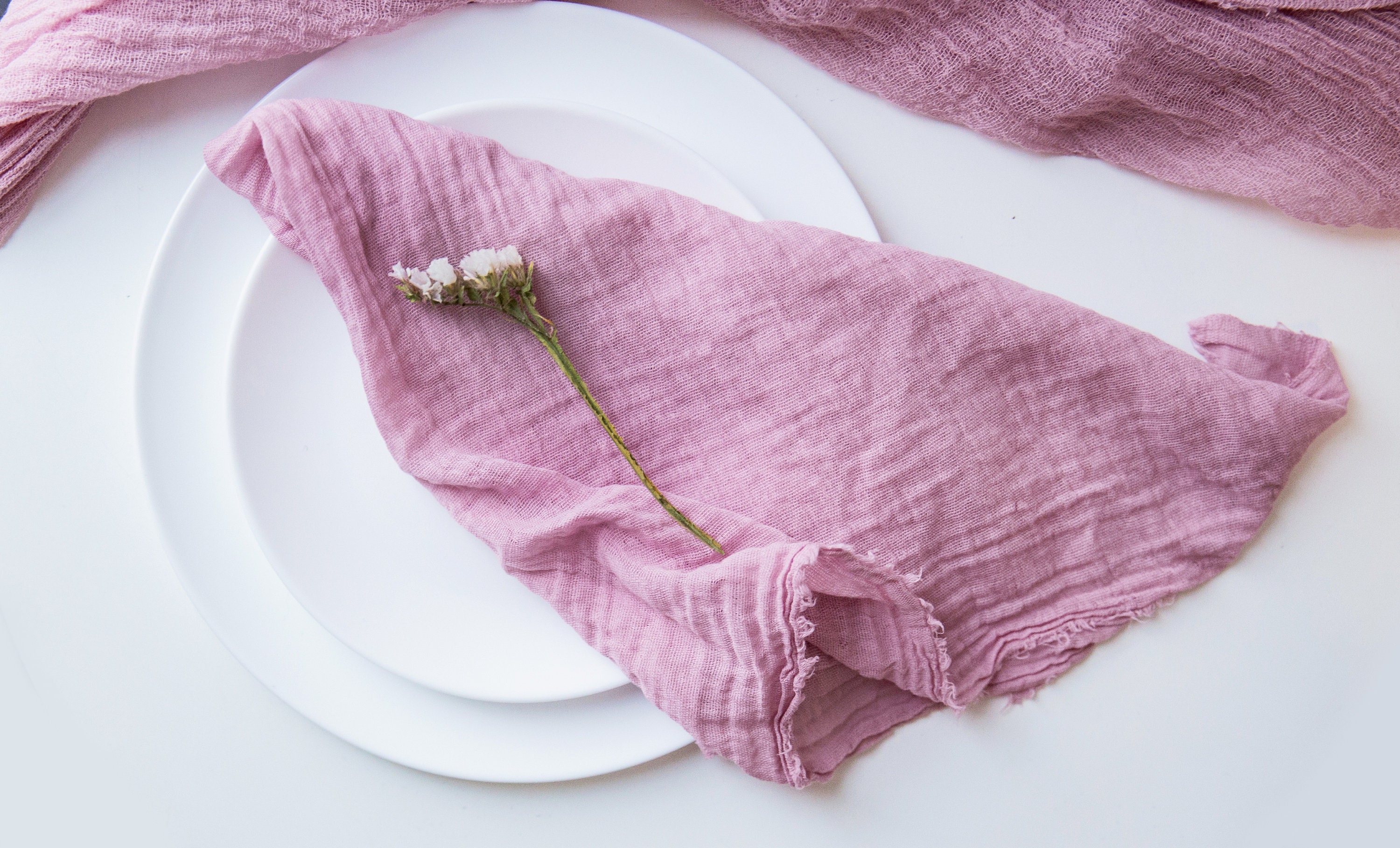 Dusty Rose Cotton Gauze Napkin Rustic Wedding Gauze Napkin Etsy