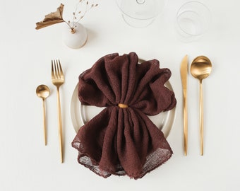 Spice Brown cheesecloth napkin Rustic wedding gauze napkin Wedding napkin Cheese cloth napkins Boho Wedding napkins