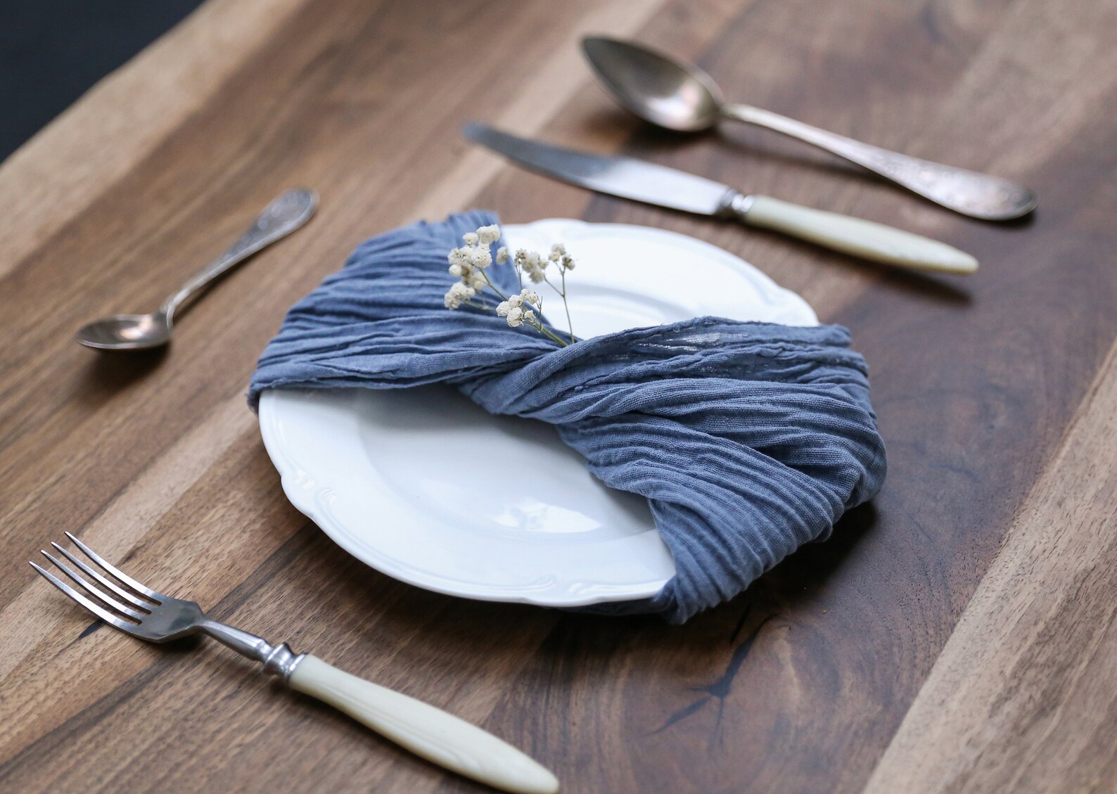 Dusty Blue Cotton gauze napkins Rustic wedding gauze napkins Etsy