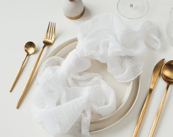White cheesecloth napkin Rustic wedding gauze napkin Wedding napkin Cheese cloth napkins Boho Wedding napkins