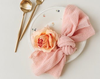 Coral cheesecloth napkin Rustic wedding gauze napkin Wedding napkin Cheese cloth napkins Boho Wedding napkins