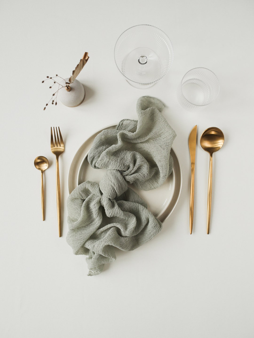 Sage Green Cheesecloth Napkin Rustic Wedding Gauze Napkin Etsy