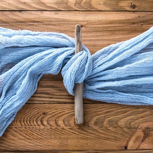 Light Blue Boho Wedding Cheesecloth table runner Wedding arch tape Rustic wedding centerpiece Sand ceremony Rustic wedding arbor decor