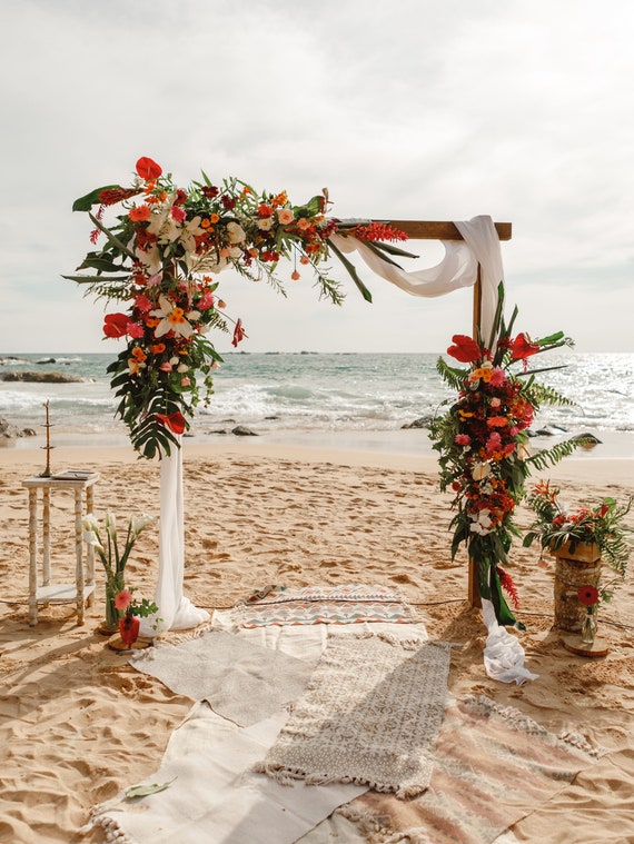 Spiaggia matrimonio arco decor Matrimonio arco tessuto Boho arco sfondo  Wedding aisle decor Wedding Altar arbor decor Rustic wedding wedding  garland -  Italia