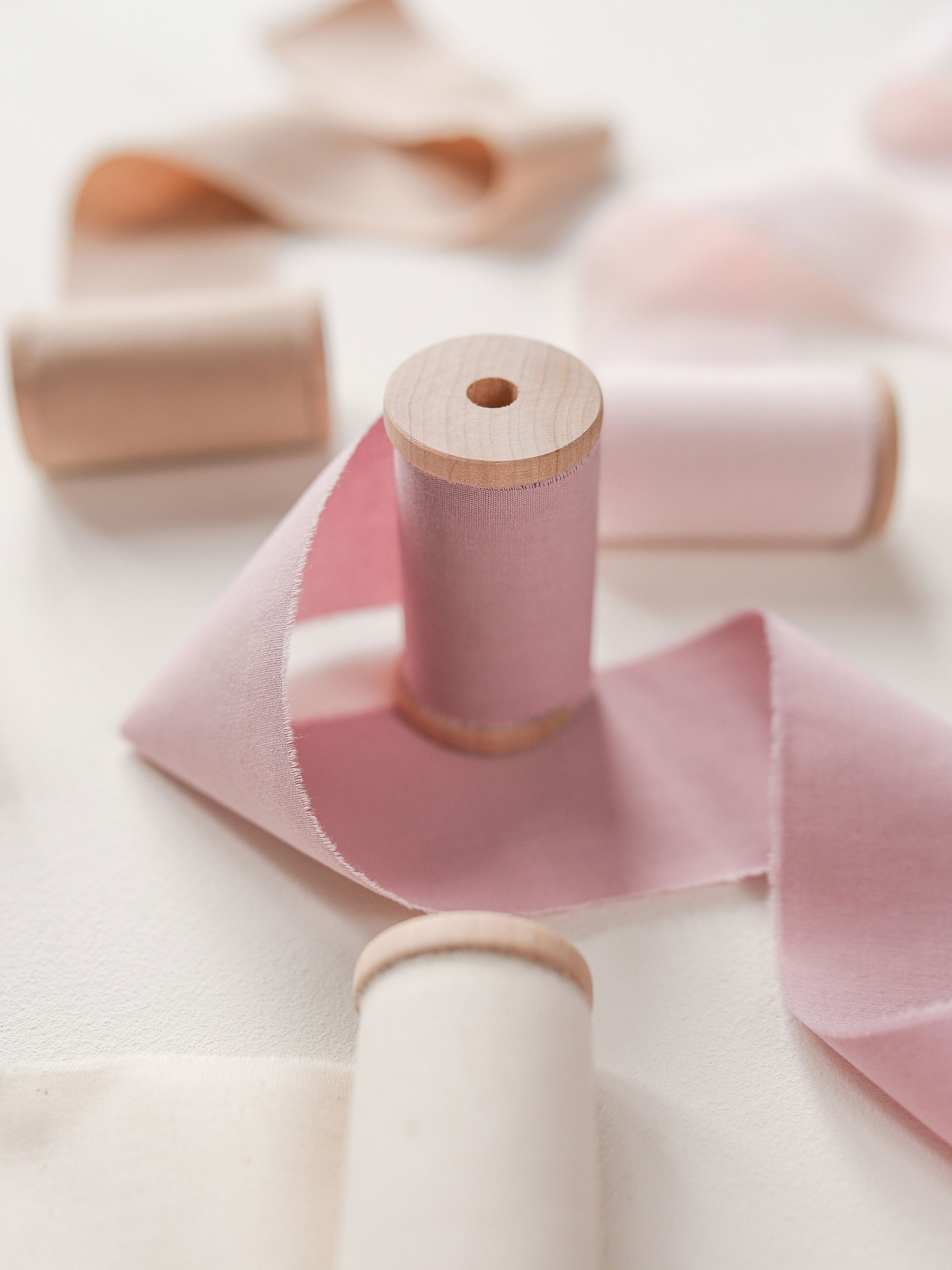 Reusable Ribbons Blush Pink Ribbon Christmas Ribbon Designer Hand Dyed Ribbon for Bridal ...
