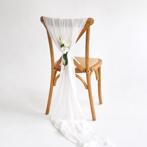 SALE 50 Chair Sashes, White Chiffon Chiavari Chair Cover Sash With