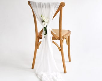 Cheesecloth Chair Cover for wedding aisle decor boho wedding decor chair decorations gauze chair sash rustic chair backs bohemian hand dyed