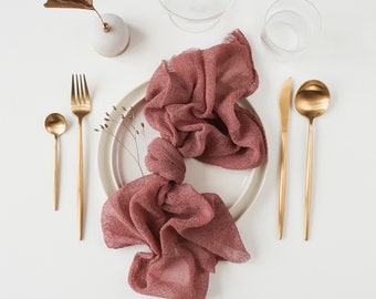 Red Clay cheesecloth napkin Rustic wedding gauze napkin Wedding napkin Cheese cloth napkins Boho Wedding napkins