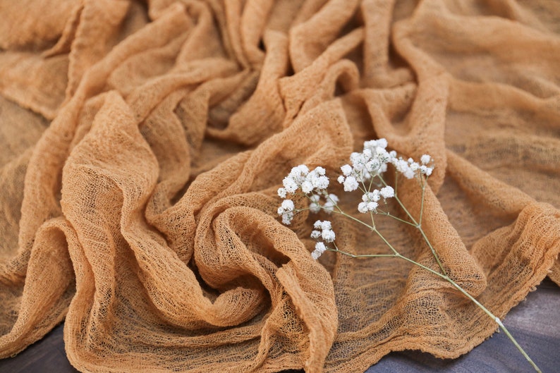 Amber Boho Wedding Cheesecloth table runner Wedding arch tape Rustic wedding centerpiece Sand ceremony Rustic wedding arbor decor