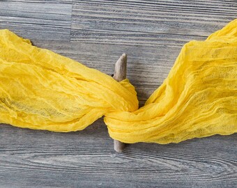 Canary Yellow Boho Wedding Cheesecloth table runner Wedding arch tape Rustic wedding centerpiece Sand ceremony Rustic wedding arbor decor