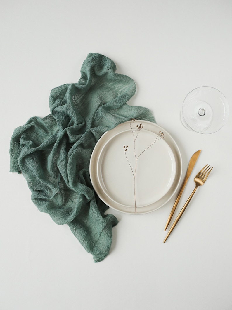 Sage Green Deep Cheesecloth Napkin Rustic Wedding Gauze Napkin Etsy