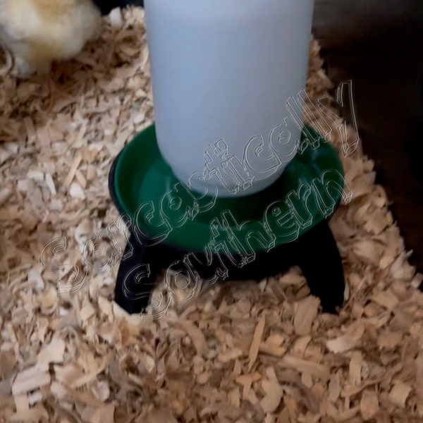 3D Printed - Water Stand for Baby Chicks - Reduce the amount of shavings your baby chicks get in their water bowl - water/food stand.