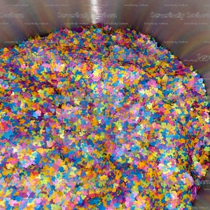 Glitter - &quot;Mouse Confetti&quot; - Size: 4x3 mm, Neon, pastel, pink, blue, purple, yellow, orange