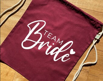 Turnbeutel JGA  Junggesellinnenabschied "Team Bride" Tasche