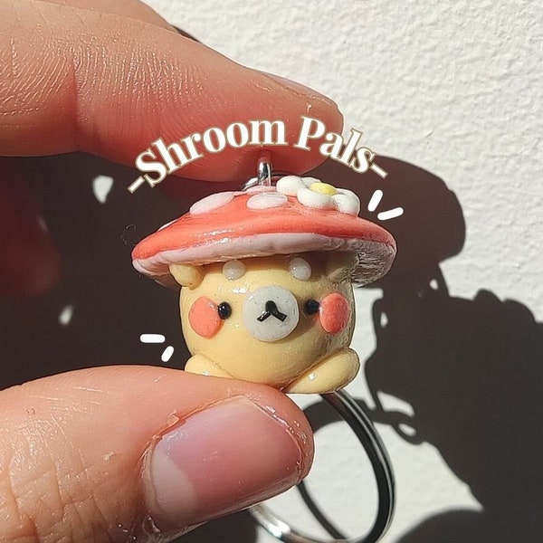 Cute Mushroom Bear Cottagecore Charm/Keychain Shroom Pals