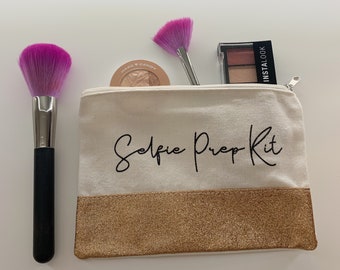 Selfie Prep Kit Cosmetic Bag Rose Gold