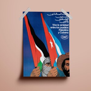 Palestine Cuba Friendship Poster: Fundraiser for Medical Supplies (A3 Lithograph)