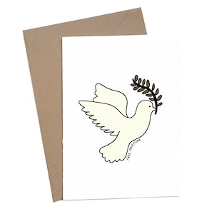 Friedenstaube Free Palästina Karte | Recycelte, plastikfreie Öko-Grußkarten | Radikal Karten | Peace Weihnachtskarte | Olivenzweig Karte