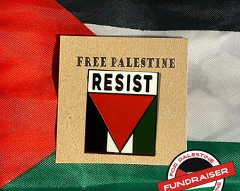 Pin de la bandera de la Resistencia del Triángulo Rojo de Palestina, insignia de esmalte para recaudar fondos en Gaza, pin de Palestina gratis, donación de metal esmaltado, protesta, resistencia