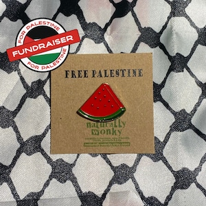 Watermelon Palestine Pin Badge | Free Palestine Badge | Protest Sign Pin Donation Gaza Fundraiser | Palestine Enamel Pin Gaza Christmas Gift
