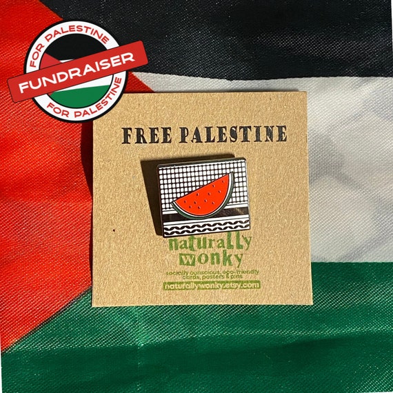 Watermelon Kuffiyeh Pin Palestine Watermelon Kufiya Gaza Free Palestine Badge Enamel Pin