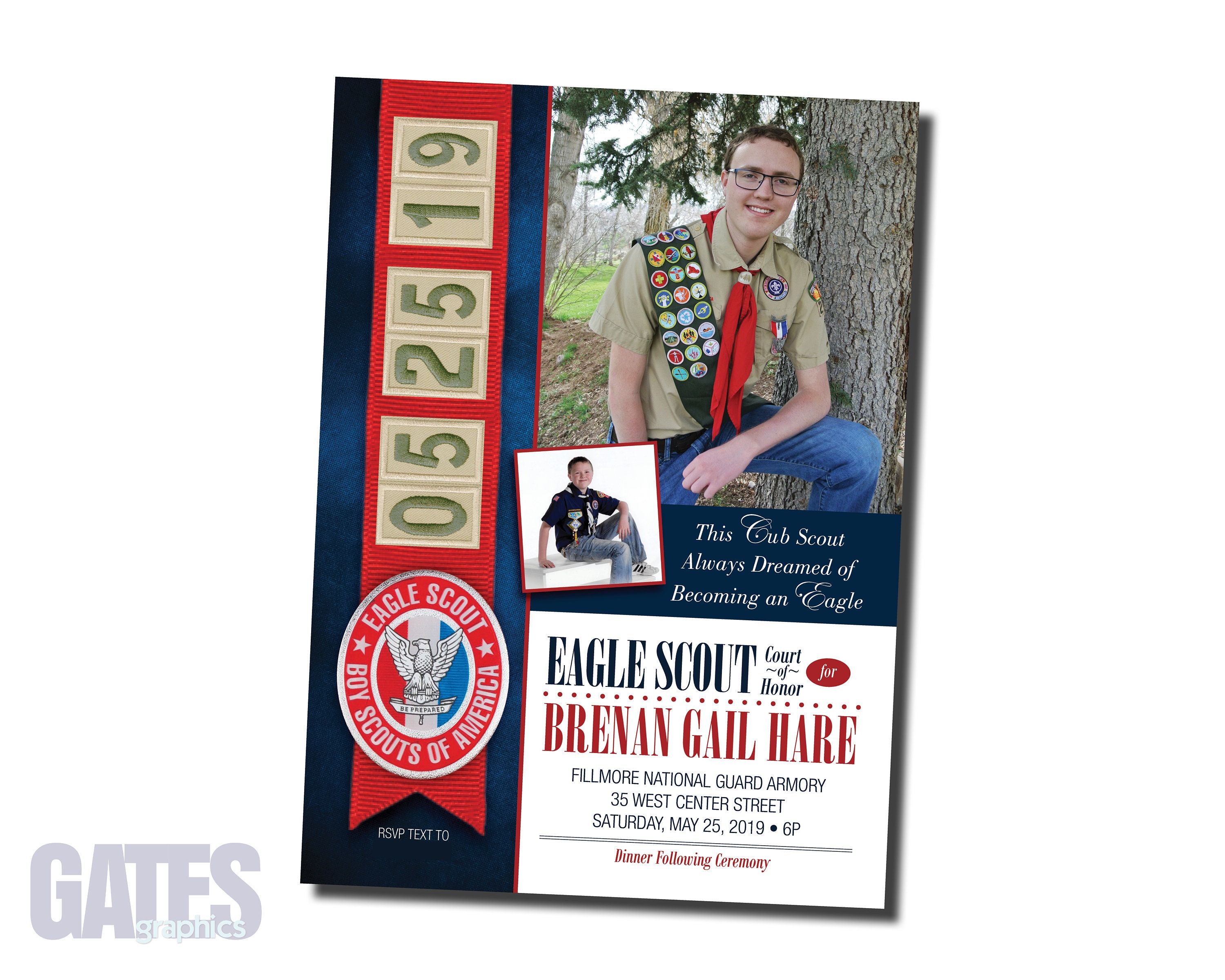 Eagle Scout Announcement With Photo Digital Download Custom Court of Eagle Scout Announcement With Photo Digital Download Custom Court of