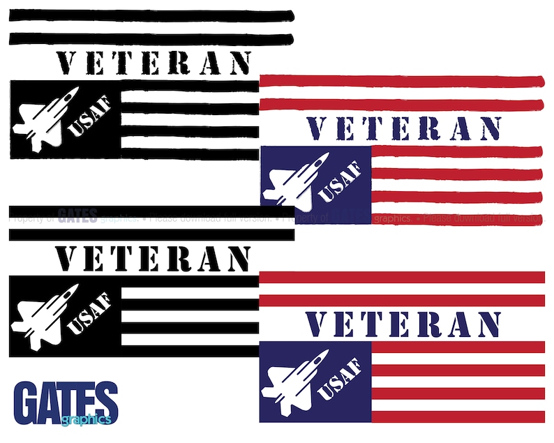 Download US Air Force Veteran American Flag digital download jpeg ...