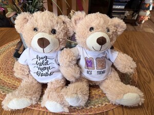 T-shirt Personnalisé Pour Ours En Peluche 20-30cm - Broderie Texte, Couleur Noir