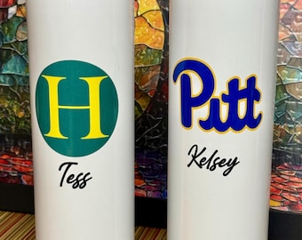 Personalized College Stainless Steel Tumbler, Graduation Gift (20oz or 30oz)