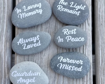 Natural River Rock Memorial Stones, Bereavement and Graveside Remembrance