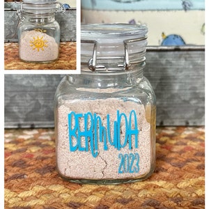 VACATION MEMORIES GLASS Jar, memory jar, sand jar, vacation jar, sand keepsake jar, vacation sand, memories jar
