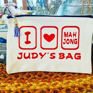 Personalized Mah Jong Zippered Tote Bag