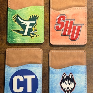 Cartera para teléfono con logotipo de la universidad, cartera para teléfono con logotipo impreso, funda adhesiva para teléfono con logotipo de la universidad, cartera para teléfono, logotipo de la universidad, cartera