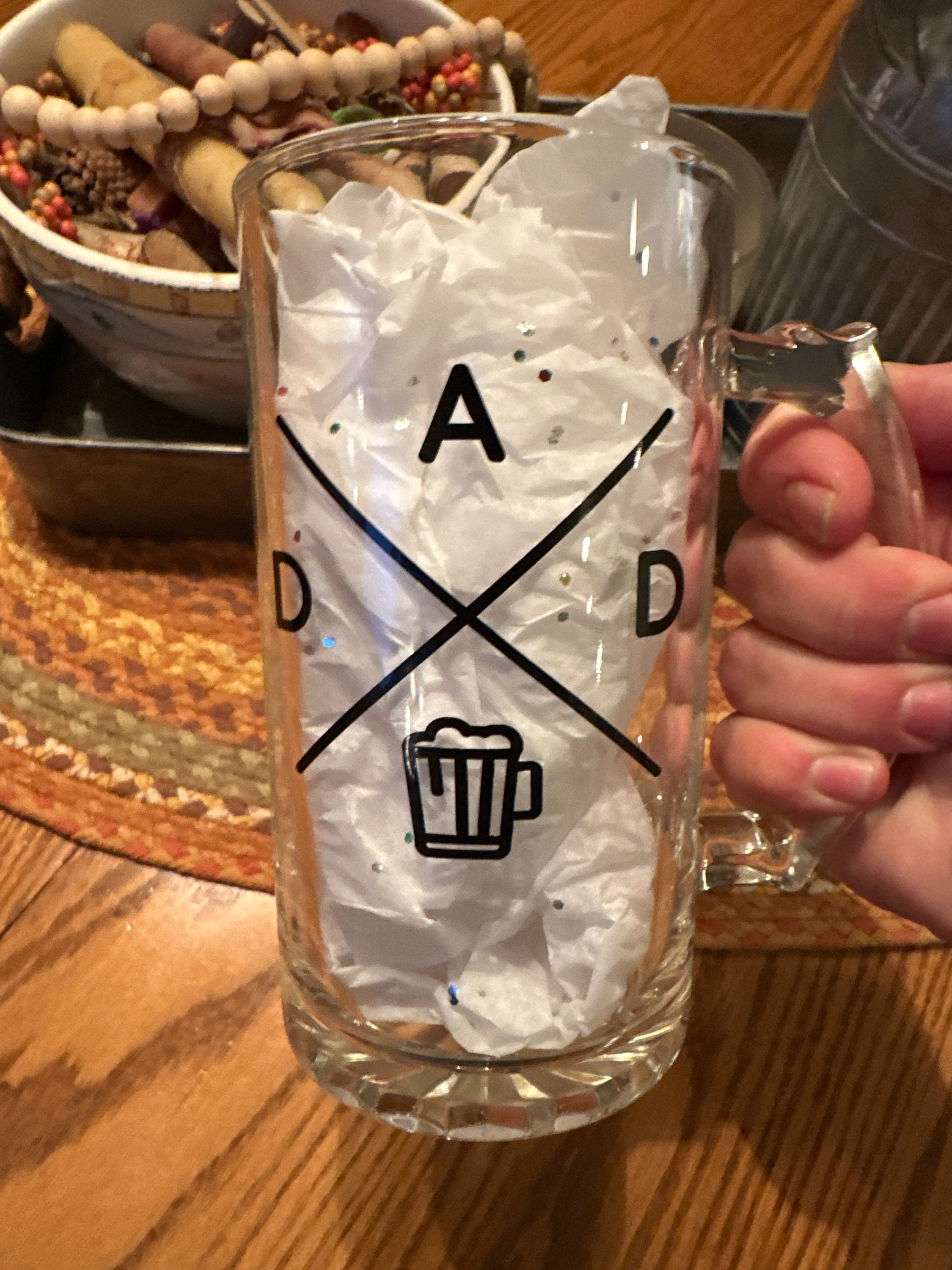 16oz GLASS DAD Beer Stein Father Dad Gift Dad Mug Custom Etsy