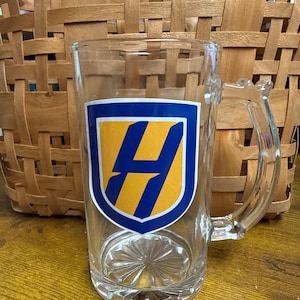 Custom College Logo Beer Stein: Personalized Glass Mug (16oz or 26oz)
