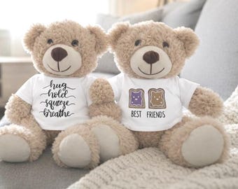 Camiseta personalizada hecha a mano con estampado de oso de peluche o muñeca, se adapta a peluches de 14 a 18 pulgadas.
