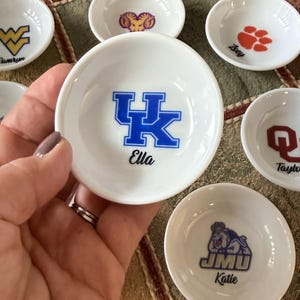 Personalized College Logo Trinket Ring Bowl, Dorm Decor, Alumni Gift, Graduation Gift, Ceramic Bowl, Trinket Bowl