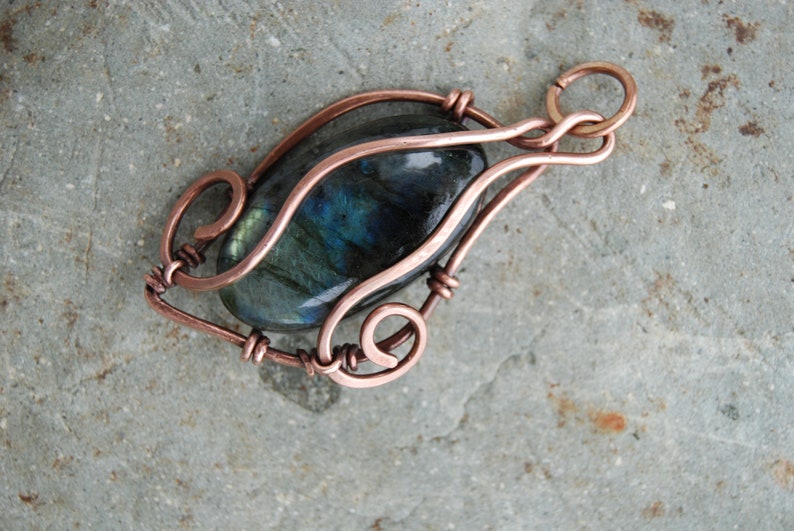 Labradorite Pendant Colorful Stone Necklace Pendant Unique Gift