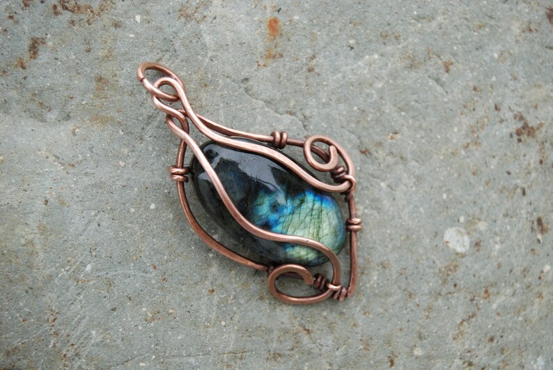 Labradorite Pendant Colorful Stone Necklace Pendant Unique Gift