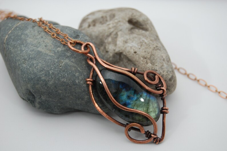 Labradorite Pendant Colorful Stone Necklace Pendant Unique Gift