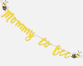 Mommy to Bee Baby Shower Banner für Bienen Thema. Gelb und Schwarz Cardstock