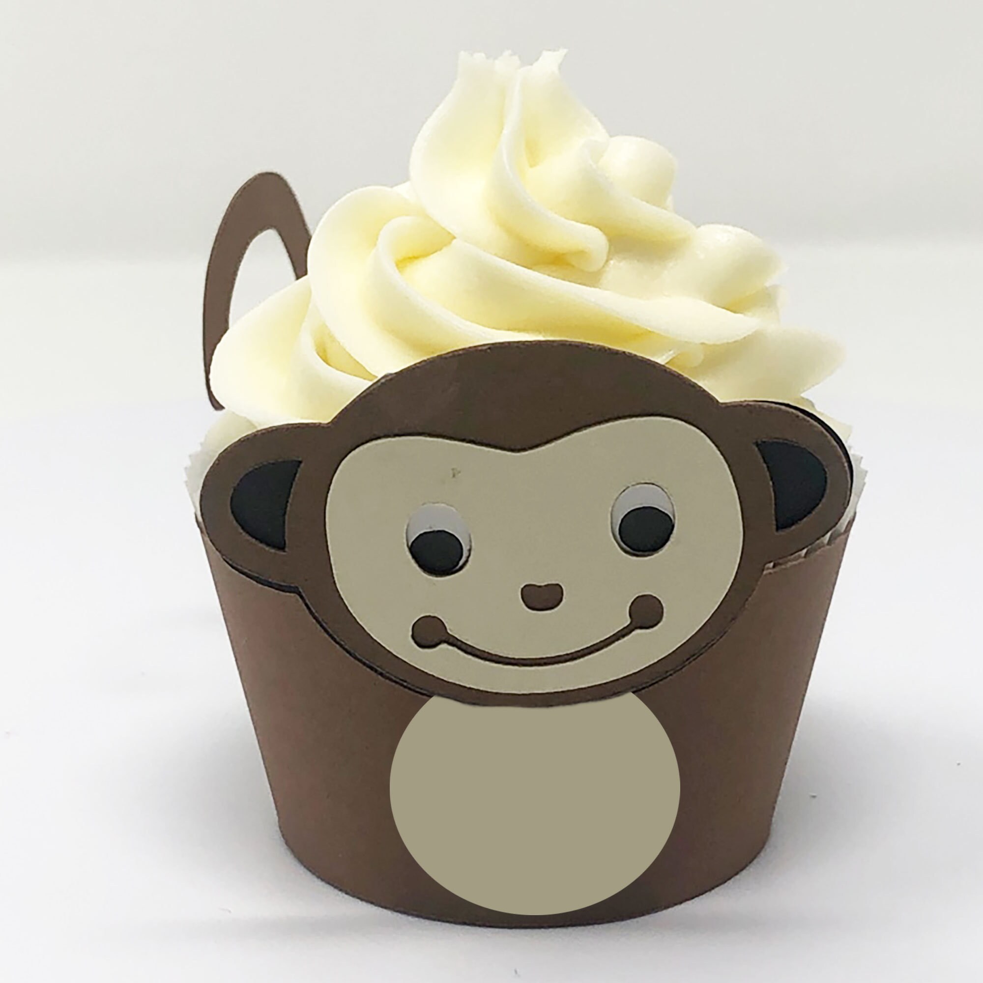 DIY Monkey Cupcake Wrapper Svg Png Jpg & Pdf for Baby - Etsy