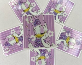 scrapbooking embellishment Daisy cabochons 3 pieces duck resin
