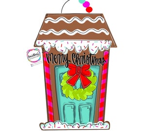 Door Hanger Template -gingerbread House - Etsy