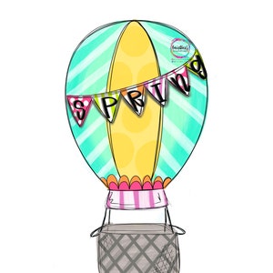 TEMPLATE-Hot air balloon door hanger template | spring | digital download