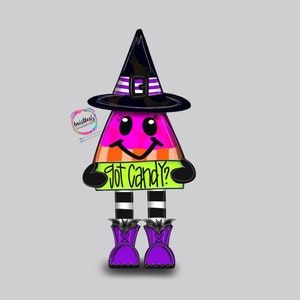 TEMPLATE- Witchy candy corn | digital download | Halloween decor | door hanger template