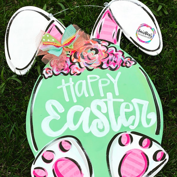 TEMPLATE-Easter egg door hanger template | digital download | bunny ears