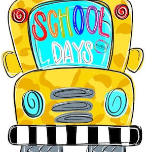 TEMPLATE-School bus door hanger template | digital download | back to school | leopard