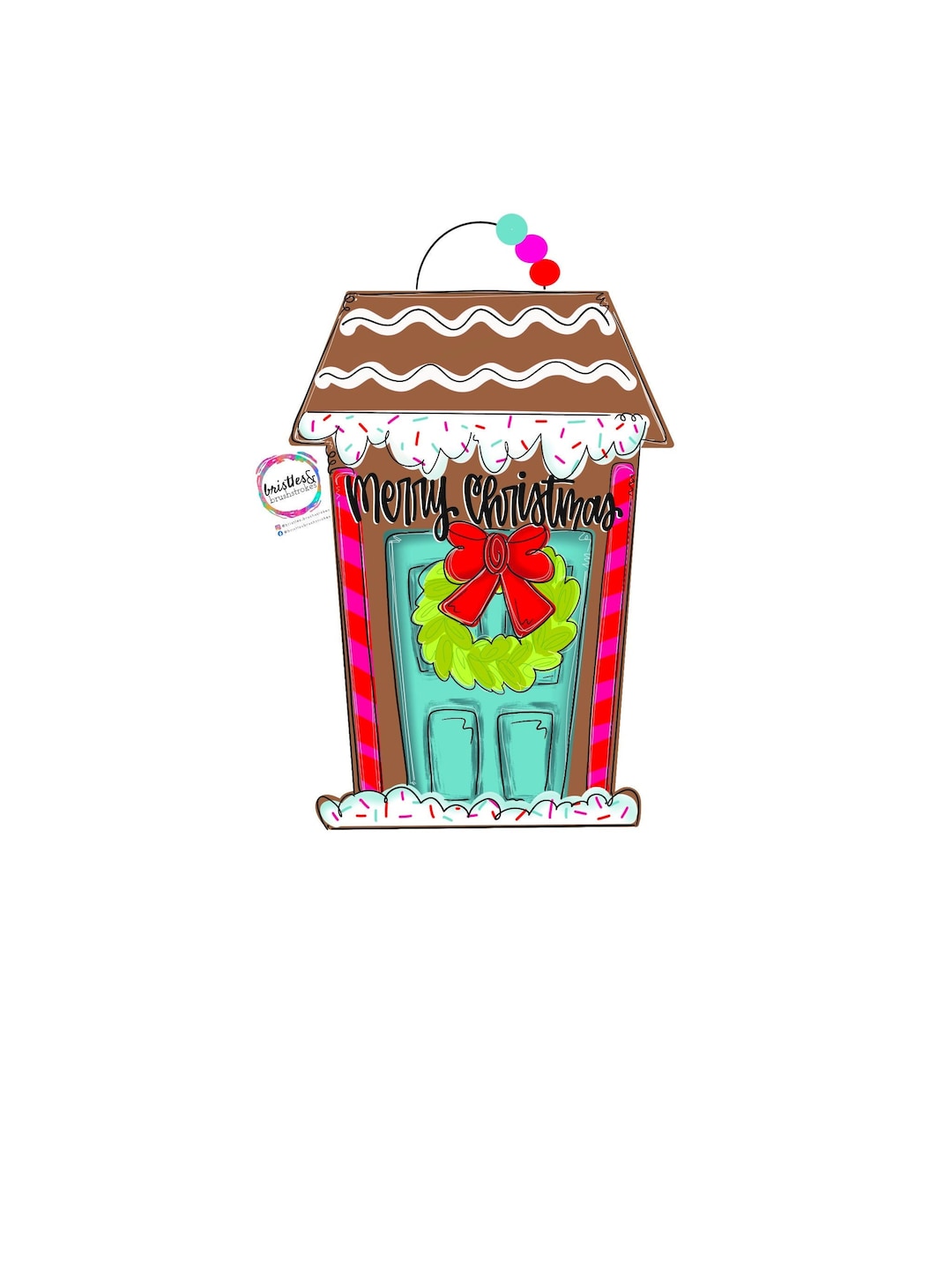 TEMPLATE- Gingerbread House | Door Hanger Template | Digital Download ...