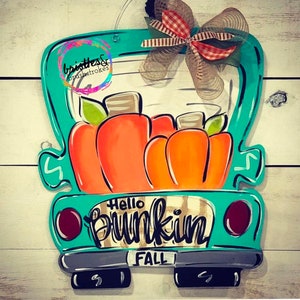 Fall truck door hanger template | digital download |pumpkin